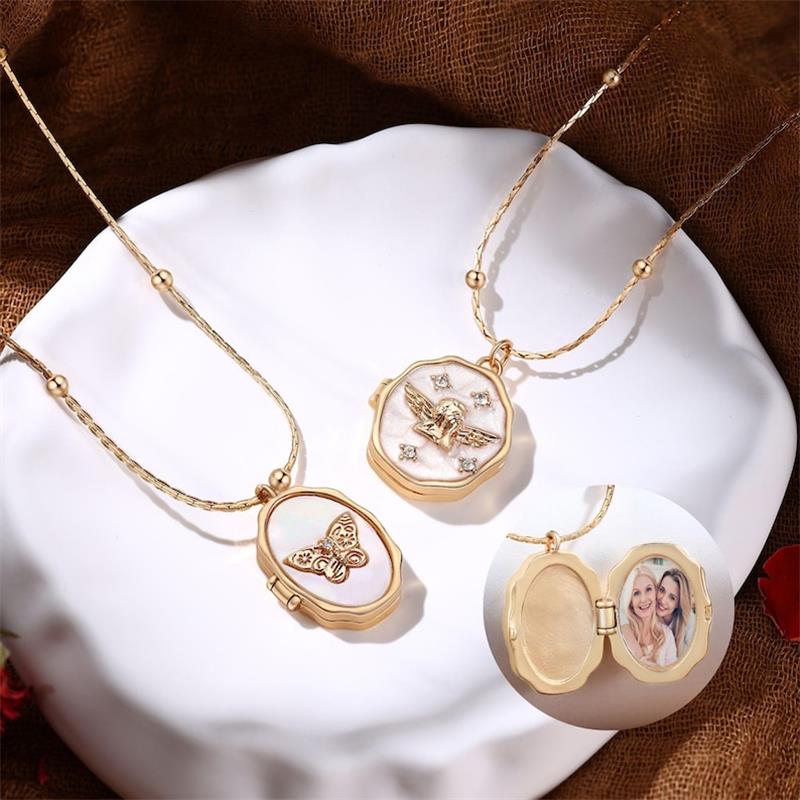 Birth Flower Necklace - Nuova Collana con Ciondolo Angelo Personalizzabile
