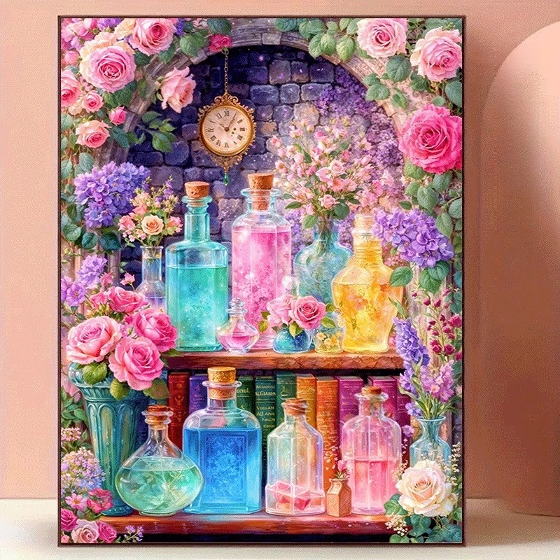 Photo Mosaic Print - Pittura con diamanti a tema fiori/torte/estetica,