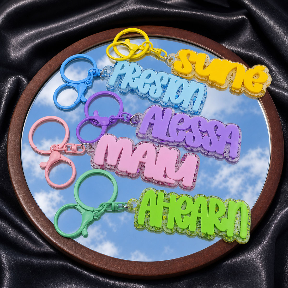Initial Ring Custom - Portachiavi in Acrilico Personalizzato con Nome,